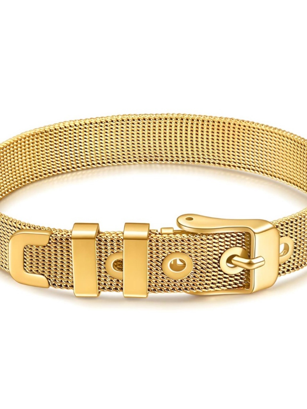 18K Gold Mesh Buckle Bracelet